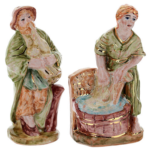 Set 12 pz statuine natività Dellarte Ceramiche dipinta a mano 20 cm 6