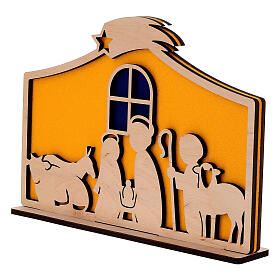 Modern style coloured wood and felt Nativity by SPIRA, 7x10 in