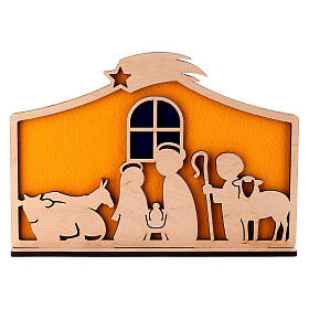 Natività legno feltro colorato stile moderno SPIRA 18x25 cm