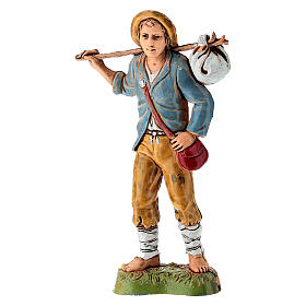 Pastore giovane presepe 10 cm con fagotto Moranduzzo