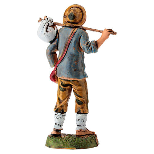 Pastore giovane presepe 10 cm con fagotto Moranduzzo 4