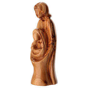 Statua legno d'ulivo Sacra Famiglia 20 cm Terrasanta