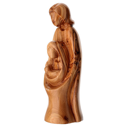 Statua legno d'ulivo Sacra Famiglia 20 cm Terrasanta 2