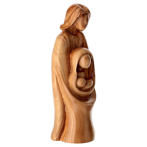 Statua legno d'ulivo Sacra Famiglia 20 cm Terrasanta 3