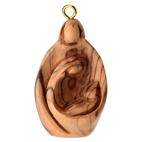 Holy Family olive wood Christmas ornament 5 cm, Holy Land 1