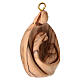 Holy Family olive wood Christmas ornament 5 cm, Holy Land s2
