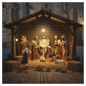 Scena presepe in resina completa 80 cm 11 pezzi