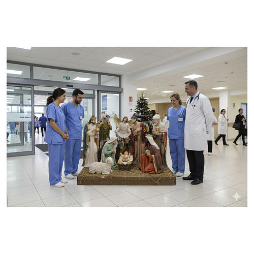 Presepe completo 100 cm in resina 11 pezzi 4