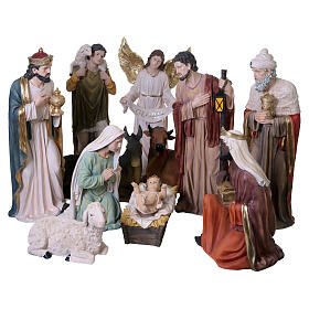 Complete nativity set 100 cm in resin, 11 pieces