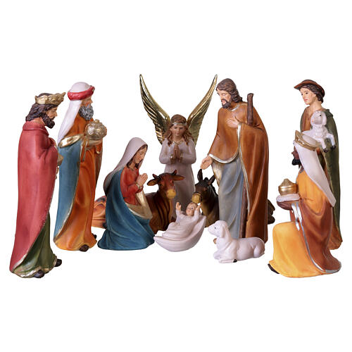 Presépio completo 11 peças 20 cm em resina pintada à mão 1