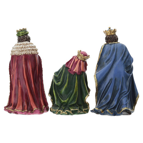 Set tre Re Magi resina presepe 30 cm 11