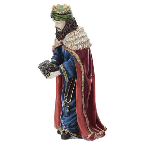 Conjunto três Reis Magos resina presépio 30 cm 5