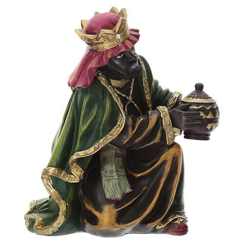 Conjunto três Reis Magos resina presépio 30 cm 10