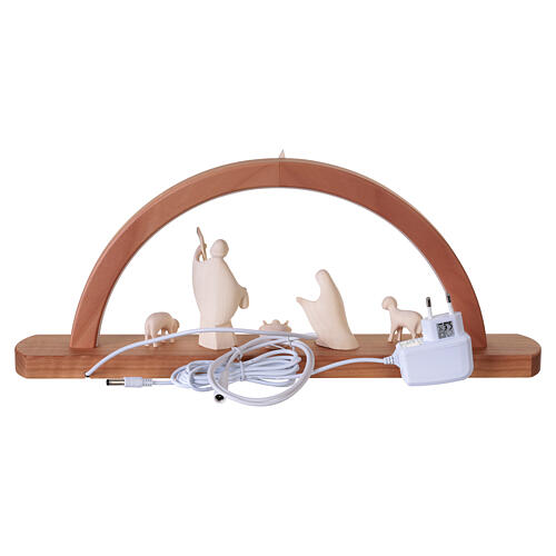 Wooden Christmas arch with Nativity and LED, Aram Collection, Val Gardena, 20x45x5 cm 6