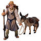 Pastor com burro e lenha para presépio Original Pastore Val Gardena 10 cm s2