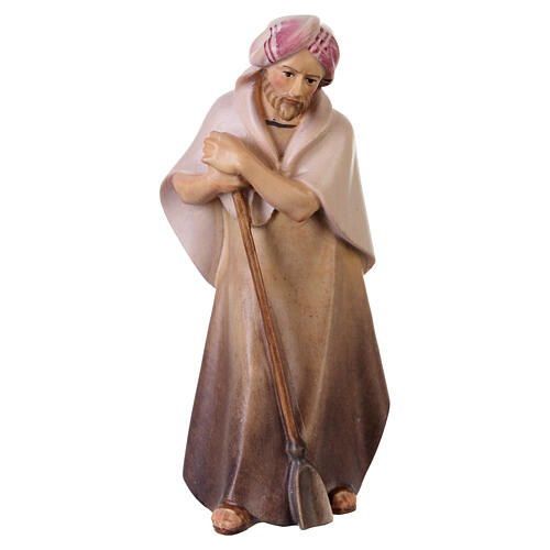 Shepherd with hoe from 12 cm Original Cometa Nativity Scene in painted wood, Val Gardena 1