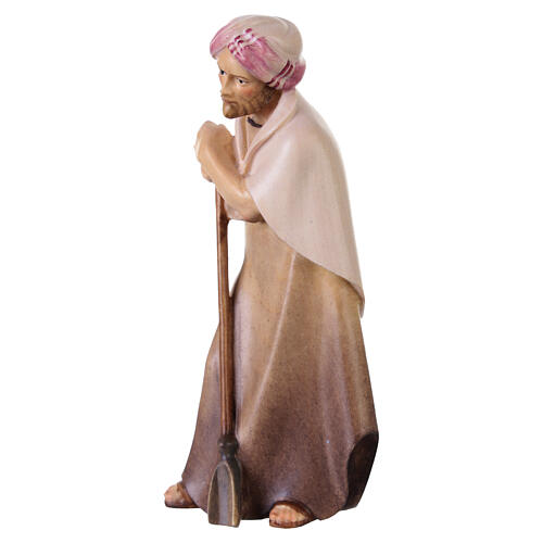 Shepherd with hoe from 12 cm Original Cometa Nativity Scene in painted wood, Val Gardena 3
