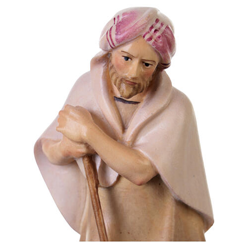 Shepherd with Hoe figurine, 12 cm Original Comet Nativity, hand-painted Val Gardena wood 2