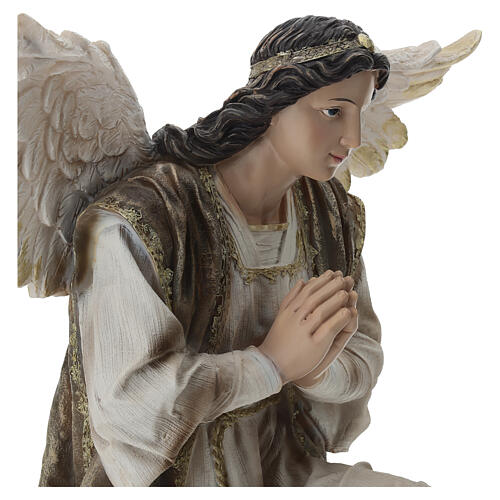 Ange protecteur en adoration résine 60x55x35 cm 7