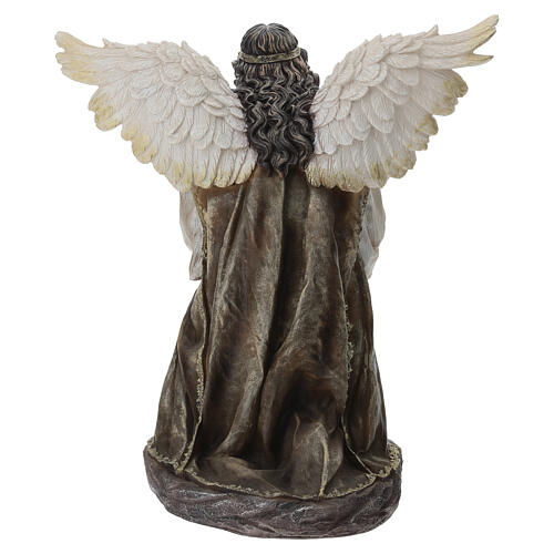 Ange protecteur en adoration résine 60x55x35 cm 8