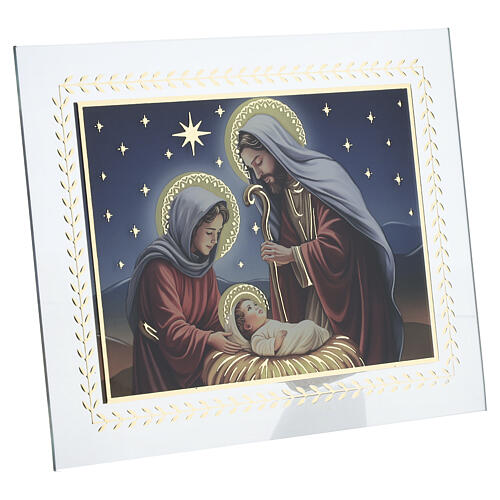 Glass horizontal picture of Holy Family, Valenti 15x20 cm 2