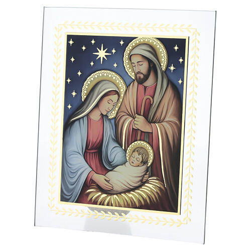 Glass Nativity Holy Family Picture, Valenti 20x15 cm 2
