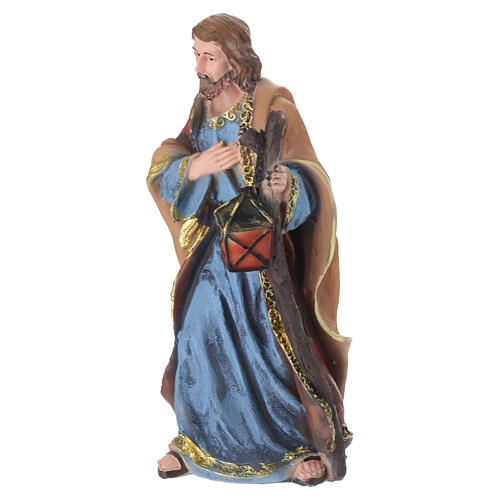 STOCK Saint Joseph en résine multicolore pour crèche 27 cm 3