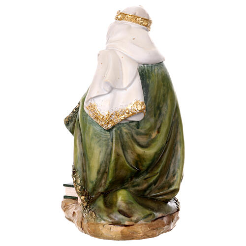 STOCK Moor Wise Man sitting for 30 cm Nativity Scene, painted resin 4