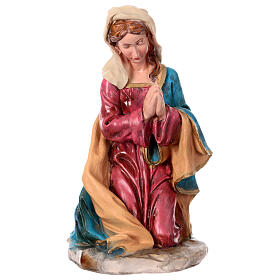 STOCK Vierge Marie assise en prière résine pour crèche 50 cm