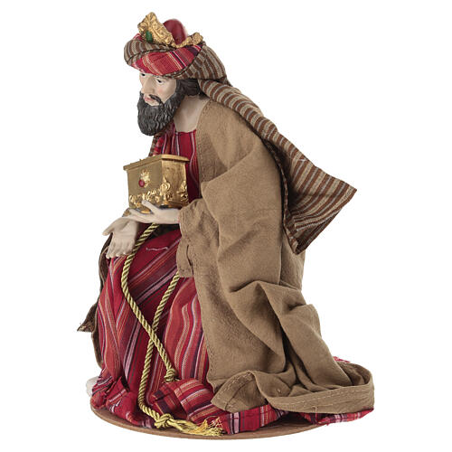 STOCK Król mędrzec klęczący - figurka w stylu orientalnym do szopki 30 cm 3