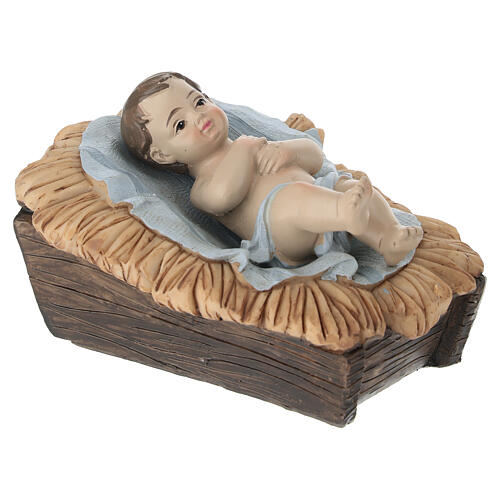 STOCK Dzieciątko Jezus ze żłóbkiem do szopki 25 cm 2
