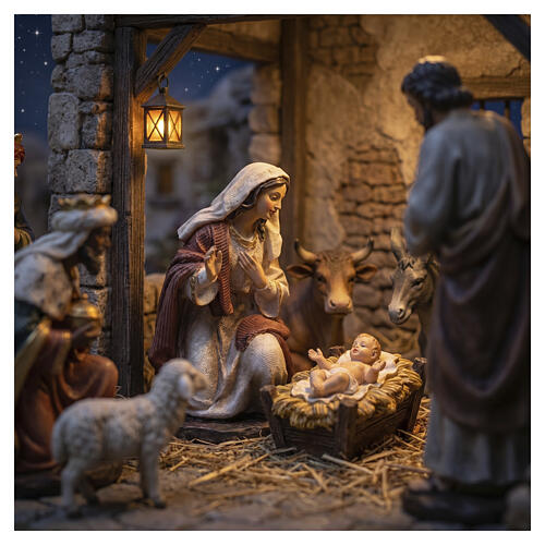 STOCK Vierge pour crèche résine et tissu 30 cm 2