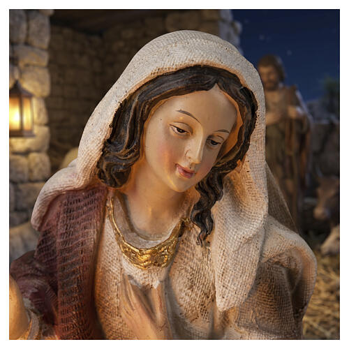 STOCK Maria per presepe resina e stoffa 30 cm 3