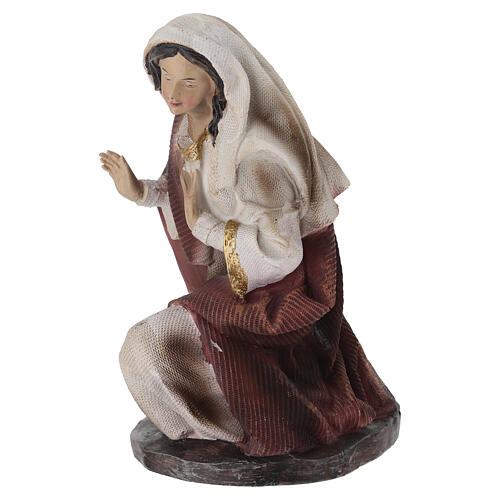 STOCK Maria per presepe resina e stoffa 30 cm 5