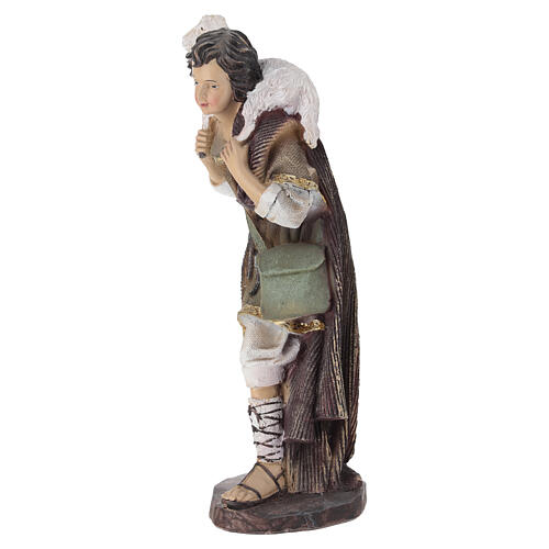 STOCK Berger avec mouton pour crèche résine et tissu 30 cm 5