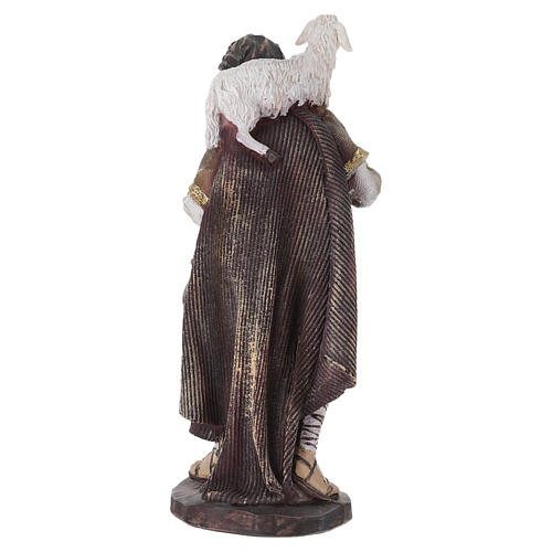 STOCK Pastor com ovelha para presépio em resina e tecido 30 cm 6