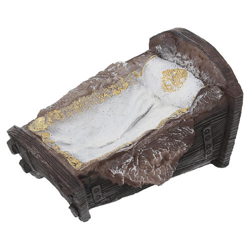 STOCK Baby Jesus with cradle for 30 cm Nativity Scene, resin and fabric 4