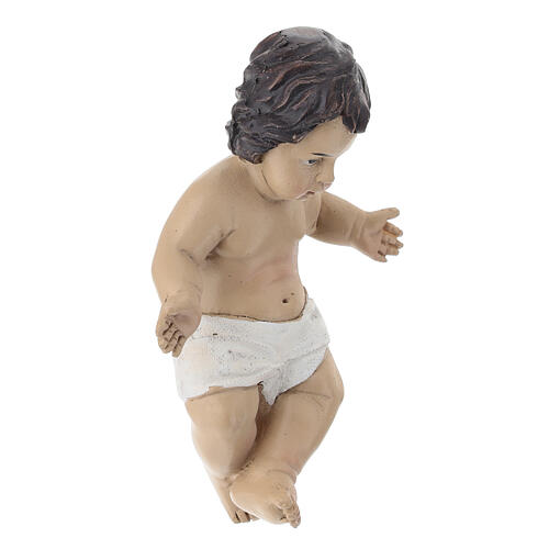 STOCK Menino Jesus com berço para presépio resina e tecido 30 cm 5