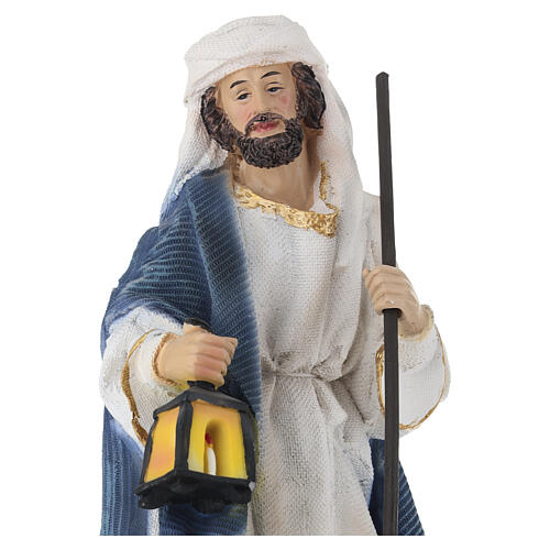 STOCK São José para presépio resina e tecido 30 cm 3