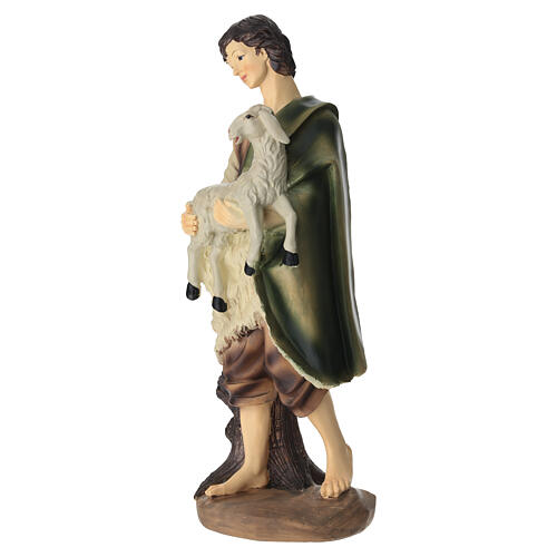 STOCK Pastor con cordero resina pintada belén 30 cm 2