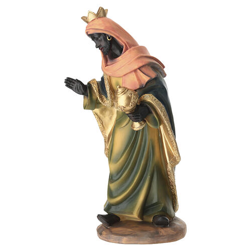 STOCK Król Mędrzec ciemnoskóry z kolorowej żywicy - figurka do szopki 30 cm 2