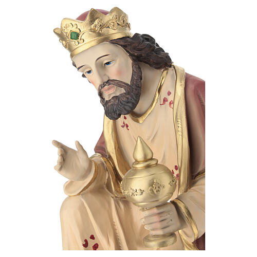 STOCK Rei Mago de joelhos em resina para presépio 50 cm 5