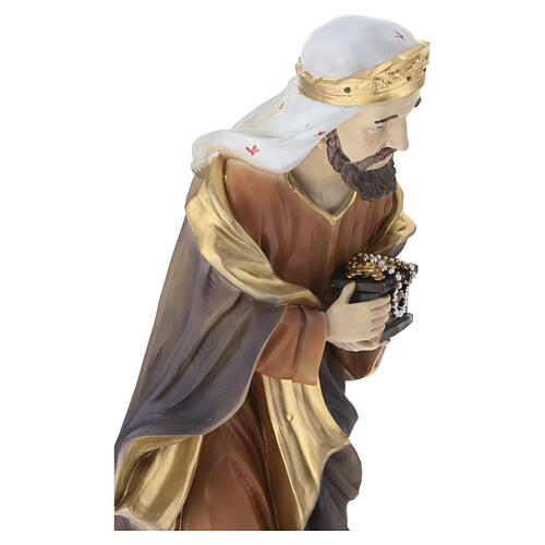 STOCK Roi Mage debout en résine pour crèche de 50 cm 7