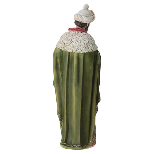 STOCK Król Mędrzec biały, kolorowana żywica, szopka 40 cm 5