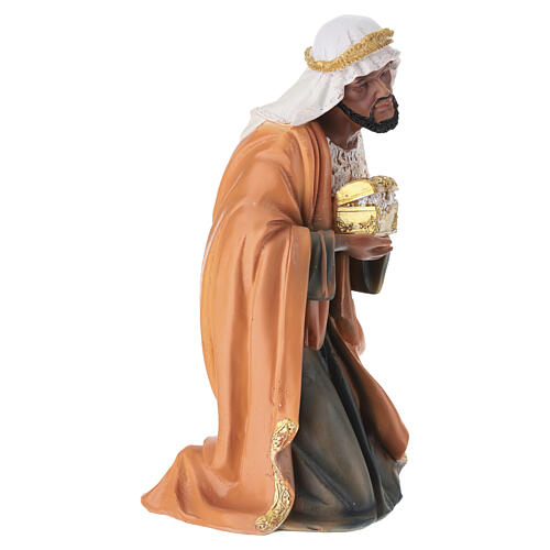 STOCK Król Mędrzec ciemnoskóry, klęczący - figurka z żywicy, szopka 40 cm 3