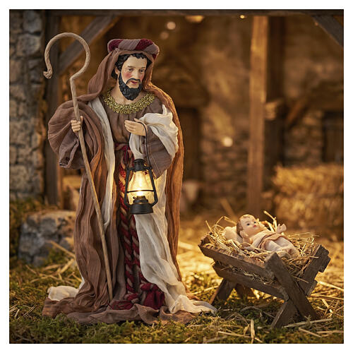 STOCK: Święty Józef w stylu weneckim do szopki 30 cm, żywica i tkanina 2