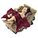 STOCK Gesù bambino con culla in stile veneziano Presepe resina e stoffa 30 cm s1
