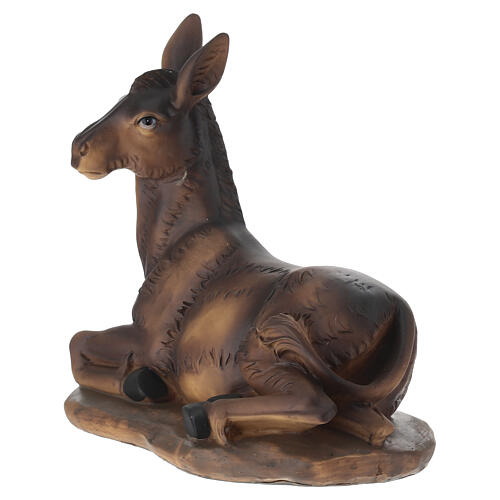 STOCK Asino in resina colorata presepe 40cm 3
