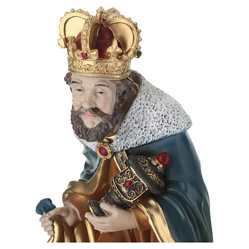 STOCK Biały Król Mędrzec – figura z kolorowej żywicy do szopki 60 cm 2