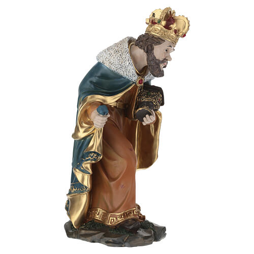 STOCK Biały Król Mędrzec – figura z kolorowej żywicy do szopki 60 cm 3